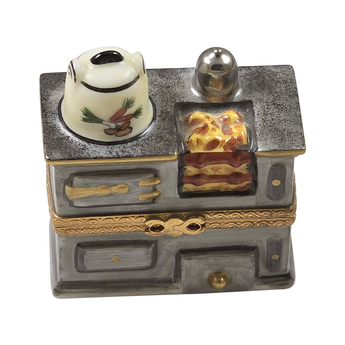 Antique Oldtime Stove for Collectors Porcelain Limoges home French Trinket Box