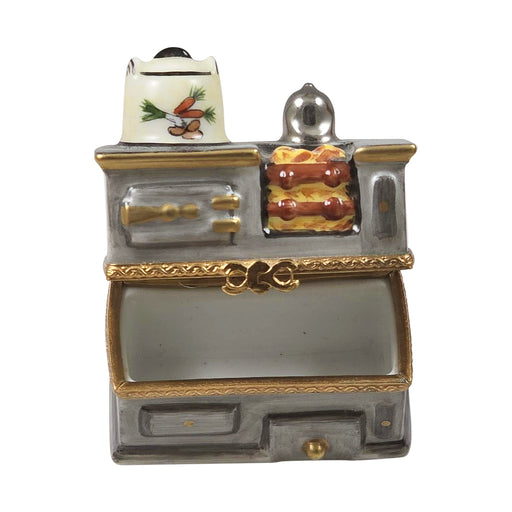 Antique Oldtime Stove for Collectors Porcelain Limoges home French Trinket Box