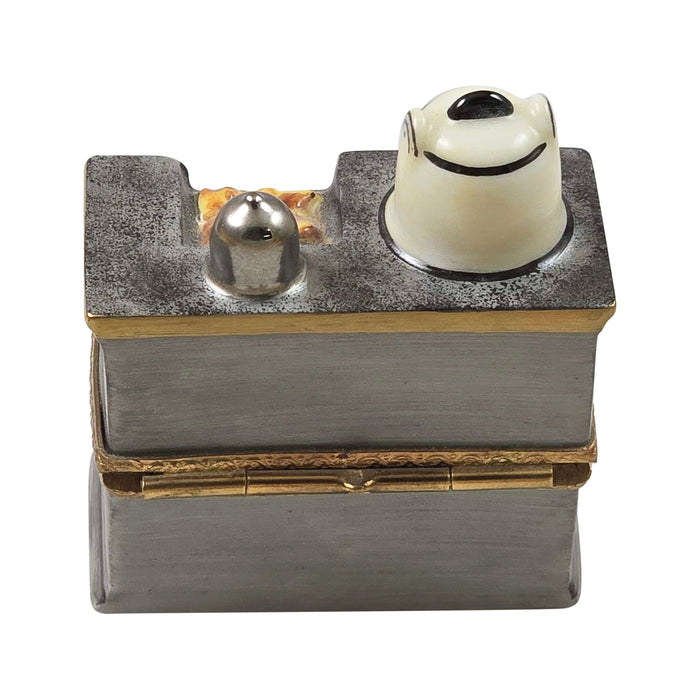 Antique Oldtime Stove for Collectors Porcelain Limoges home French Trinket Box