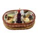 Cheese Basket with Wine Delight for Food Lovers Porcelain Limoges food French Trinket Box