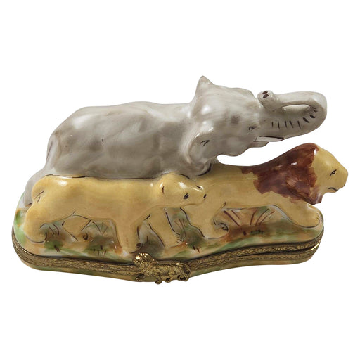 African Animals Limoges Box for Wildlife Lovers Porcelain Limoges Wild Animals French Trinket Box