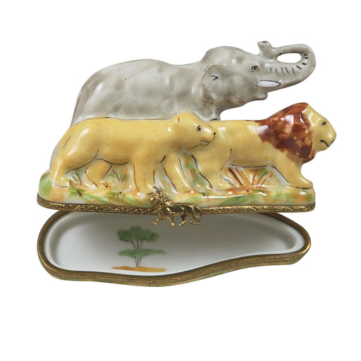 African Animals Limoges Box for Wildlife Lovers Porcelain Limoges Wild Animals French Trinket Box