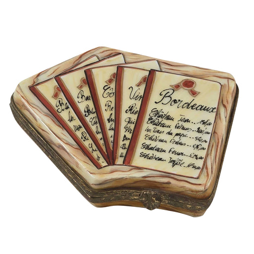 Wine Menu Limoges Box for Wine Lovers Porcelain Limoges Wine Spirits French Trinket Box