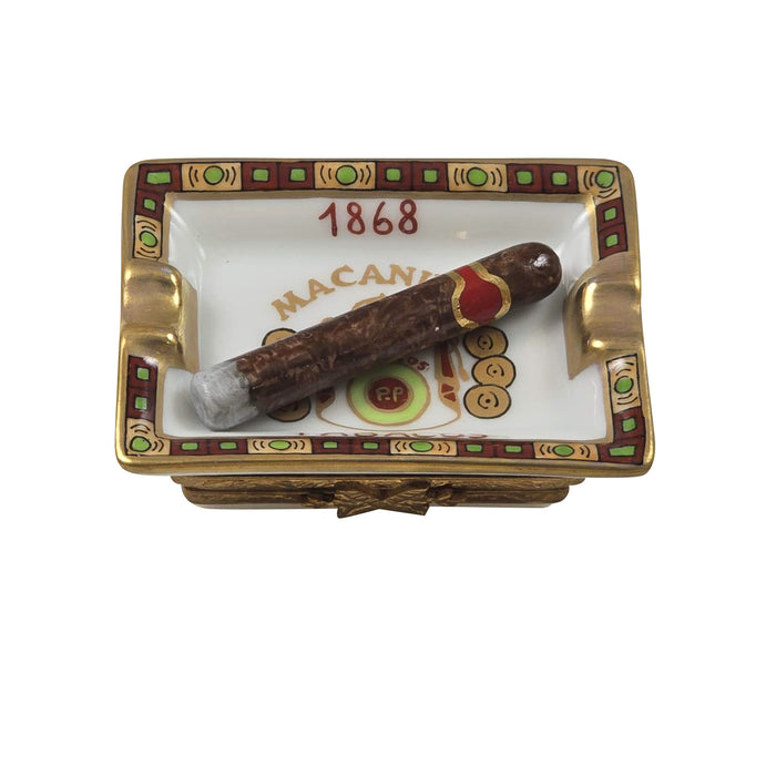Macanudo Ashtray for Cigar Lovers Porcelain Limoges spirits Men French Trinket Box