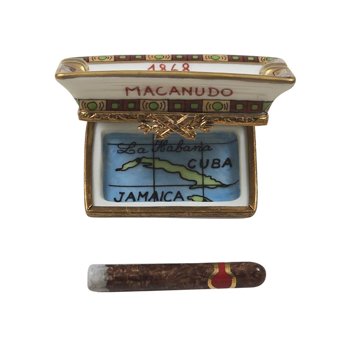 Macanudo Ashtray for Cigar Lovers Porcelain Limoges spirits Men French Trinket Box
