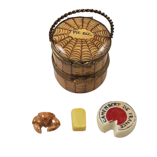 Picnic Basket Limoges Box for Collectors Porcelain Limoges Basket French Trinket Box
