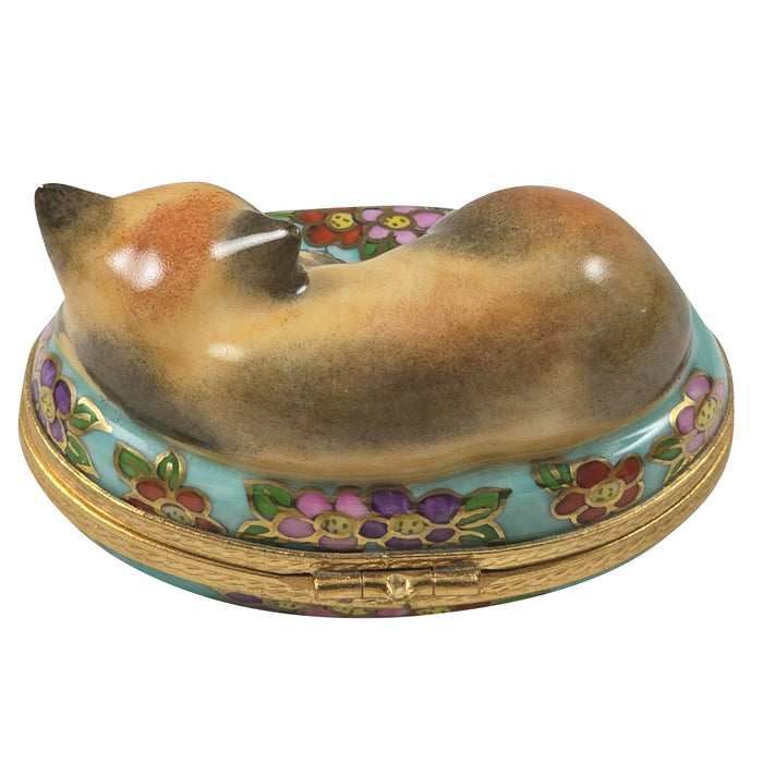 Cat Limoges Box for Cat Lovers Porcelain Limoges Cat French Trinket Box