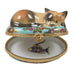 Cat Limoges Box for Cat Lovers Porcelain Limoges Cat French Trinket Box