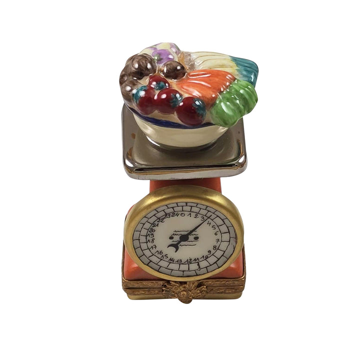 Fruit On Scale Limoges Box for Collectors Porcelain Limoges Fruit Home French Trinket Box