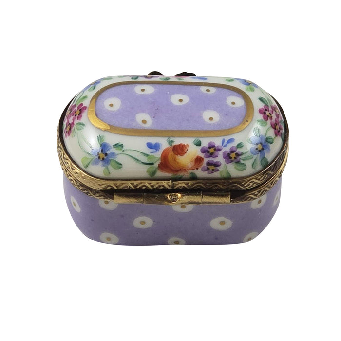 Light Purple Gold Dots Small Oval