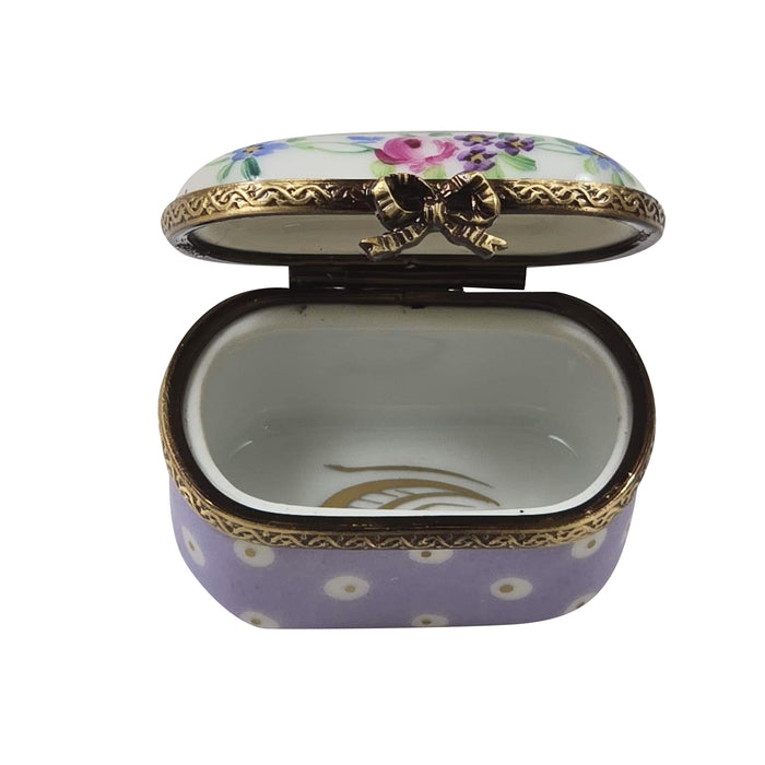 Light Purple Gold Dots Small Oval