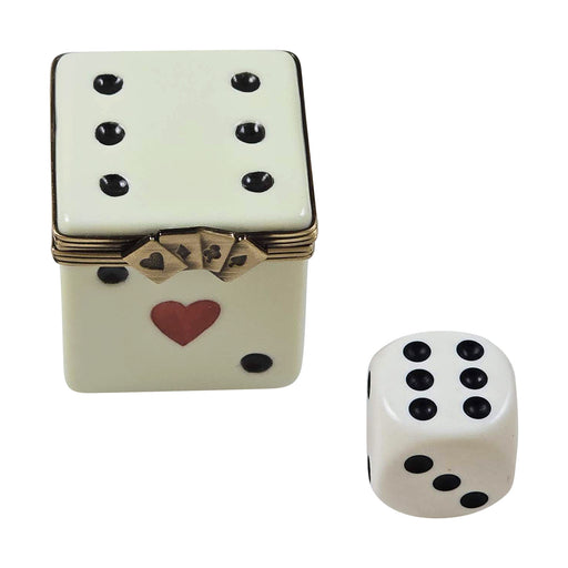 DICE BOX WITH REMOVABLE DICE Authentic Limoges Box