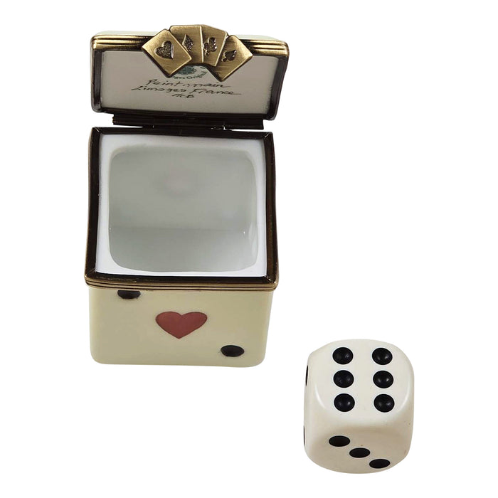 DICE BOX WITH REMOVABLE DICE Authentic Limoges Box