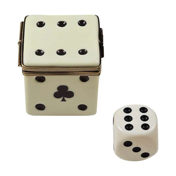 DICE BOX WITH REMOVABLE DICE Authentic Limoges Box
