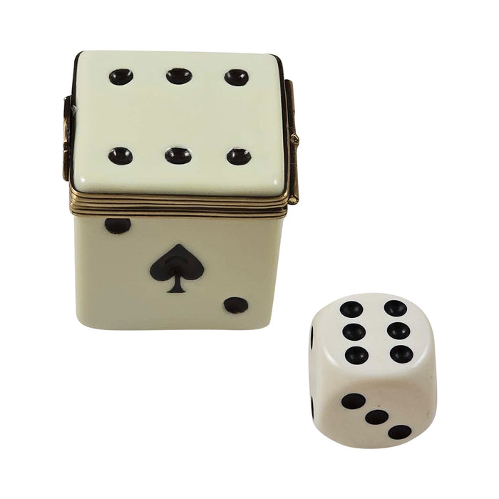 DICE BOX WITH REMOVABLE DICE Authentic Limoges Box