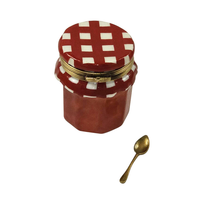 STRAWBERRY JAM WITH REMOVABLE SPOON Authentic Limoges Box