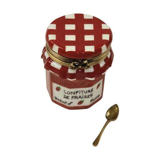 STRAWBERRY JAM WITH REMOVABLE SPOON Authentic Limoges Box