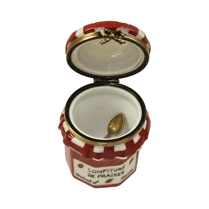 STRAWBERRY JAM WITH REMOVABLE SPOON Authentic Limoges Box