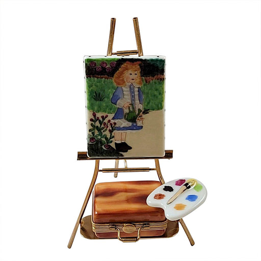 Easel Renoir: A Girl w Watering Can Limoges Box - Limoges Box Boutique