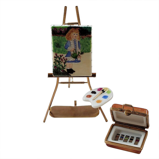 Easel Renoir: A Girl w Watering Can Limoges Box - Limoges Box Boutique