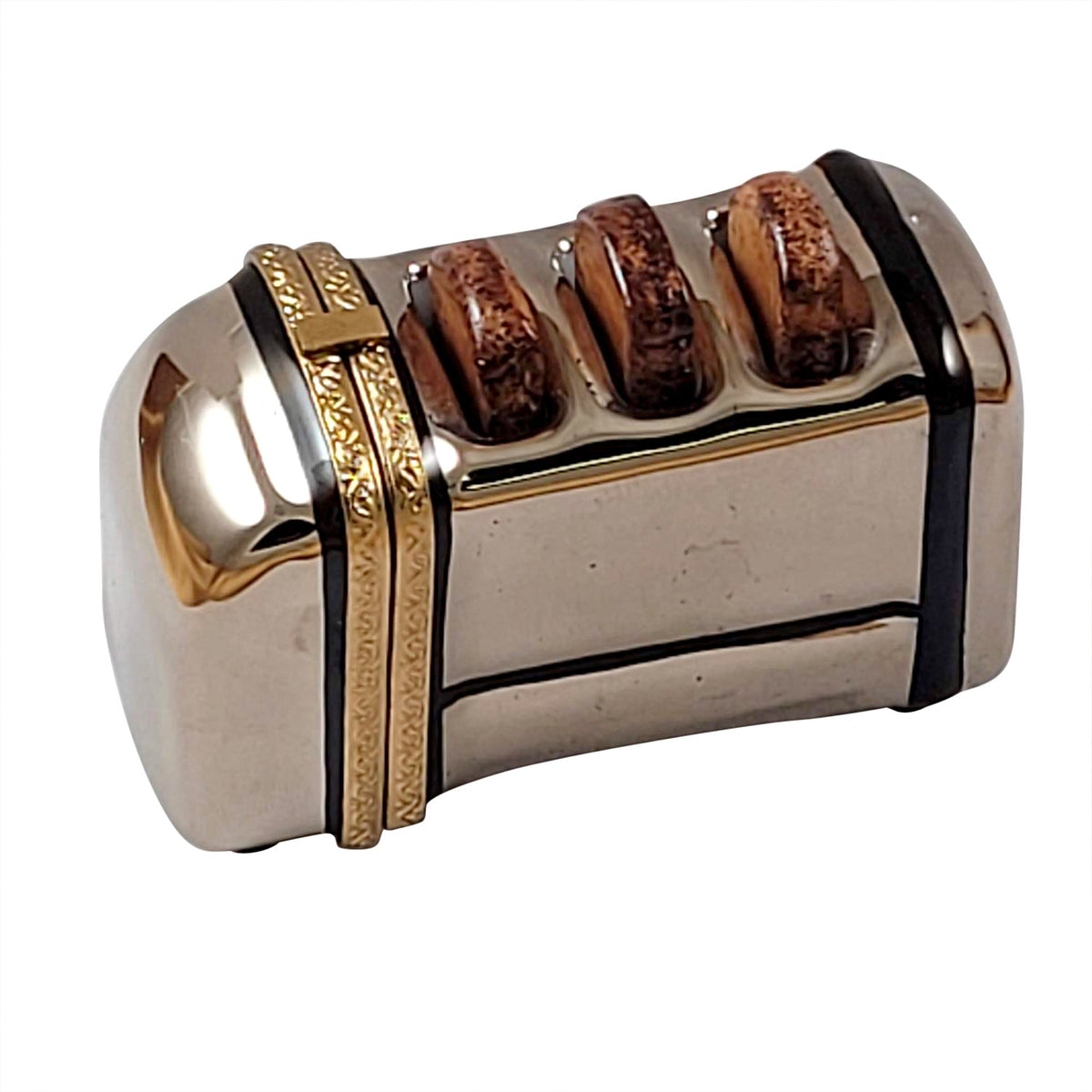 Toaster with 3 Slices Limoges Box – Hand-Painted French Porcelain