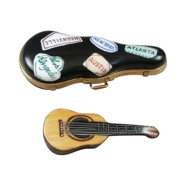 Acoustic Guitar by Rochard, an authentic French Limoges box from Limoges Boutique