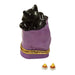 CAT IN TRICK OR TREAT BAG WITH REMOVABLE CANDY CORN Authentic Limoges Box