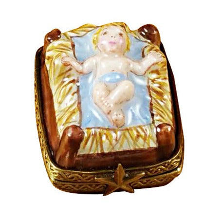 Hand-painted EightPiece Mini Hinged Nativity Stable Limoges box, French artistry for lovers of fine art