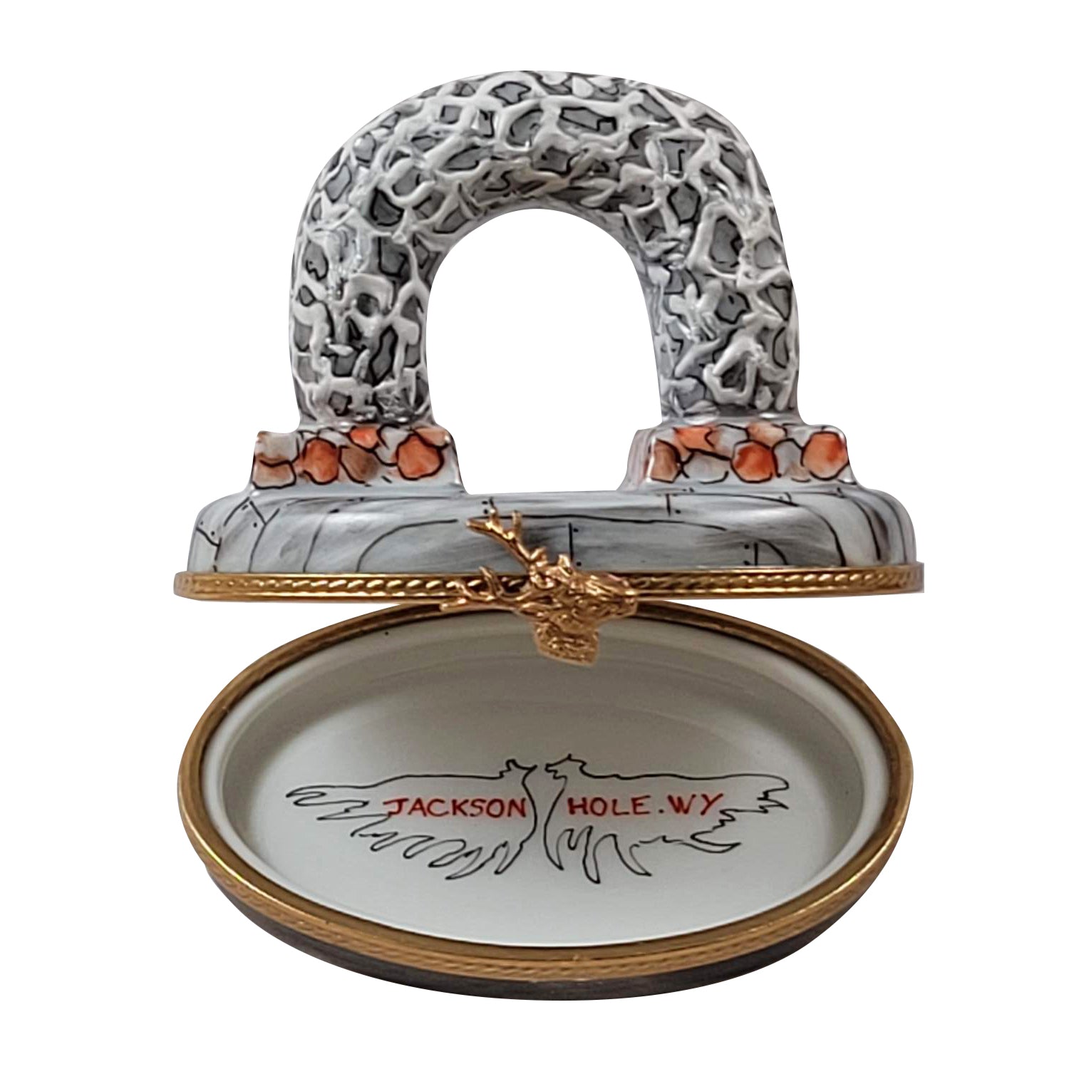 Antler Arch Jackson Hole Limoges Box – Authentic French Porcelain