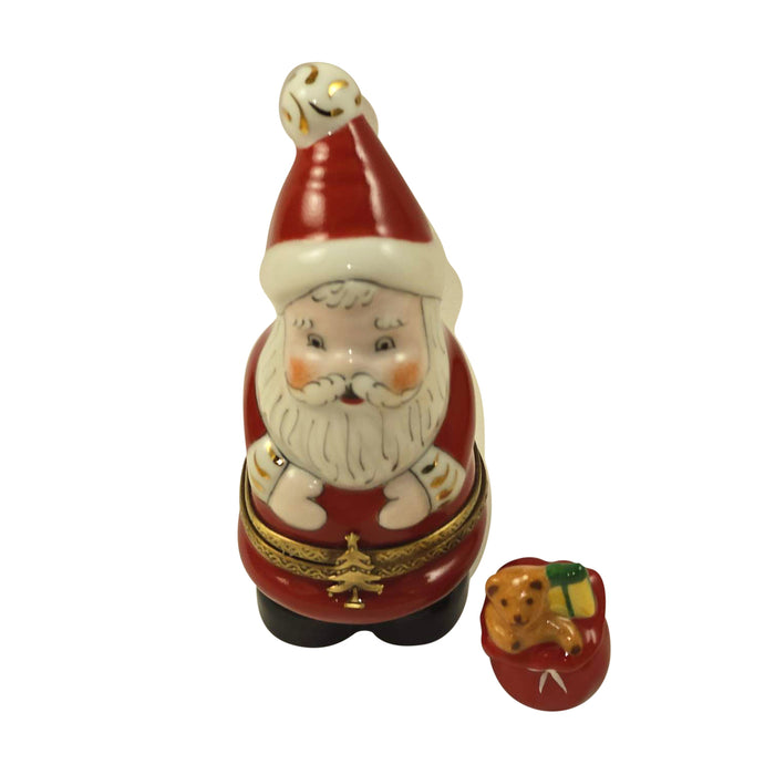 Santa with Teddy Bear Gift Bag Limoges Box