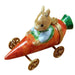 Rabbit in Carrot Car for Collectors Porcelain Limoges Rabbit French Trinket Box