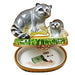 Raccoon Family Limoges Box for Collectors Porcelain Limoges mother wild Rochard Limoges Box French Trinket Box