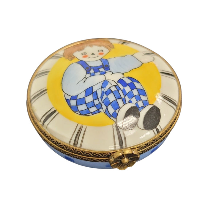 Raggedy Ann Vintage Box for Home Decor Porcelain Limoges round Fairy Tale kids French Trinket Box