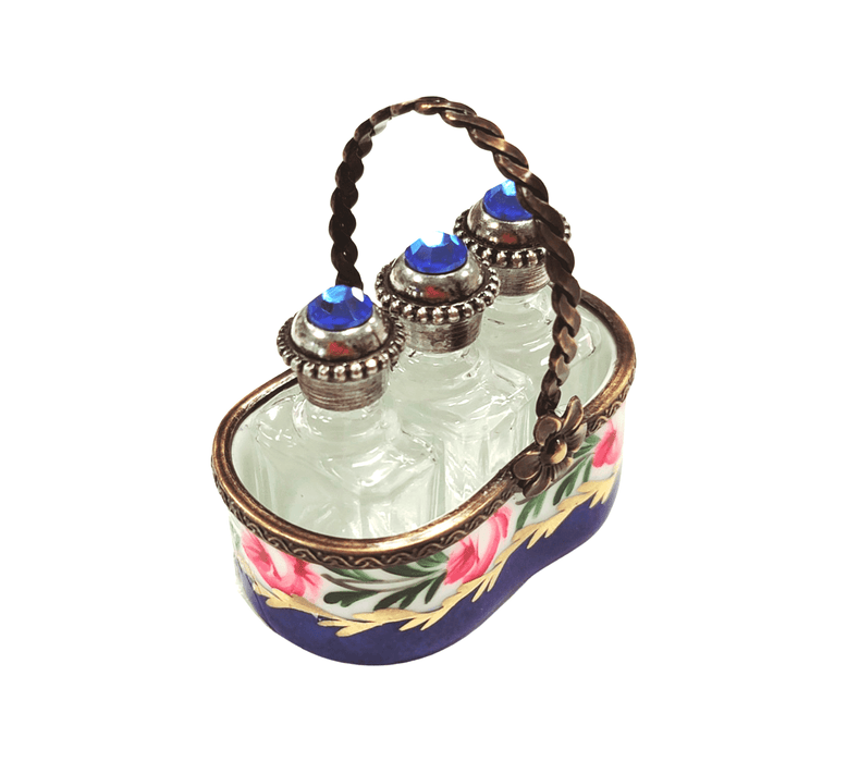 Rare Blue Limoges Perfume Box for Elegant Storage Porcelain Limoges Perfume French Trinket Box