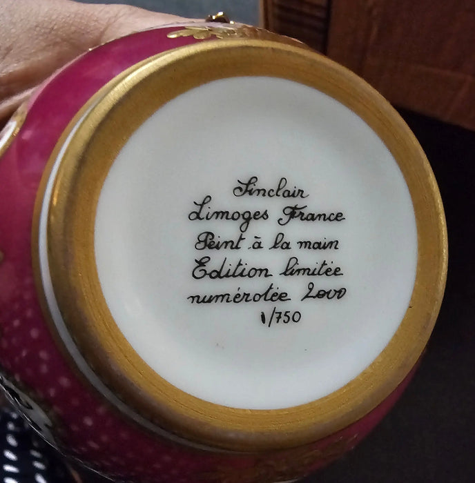 Rare Crystal Egg for Elegant Collectors Porcelain Limoges Egg Wedding Special French Trinket Box