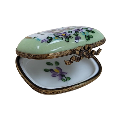 Rectangle Purple Flowers Pill-LIMOGES BOXES traditional Flowers-CH6D212