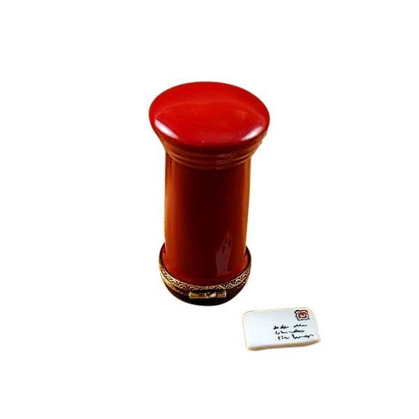 Red English Post Limoges Box Porcelain Limoges travel monument French Trinket Box