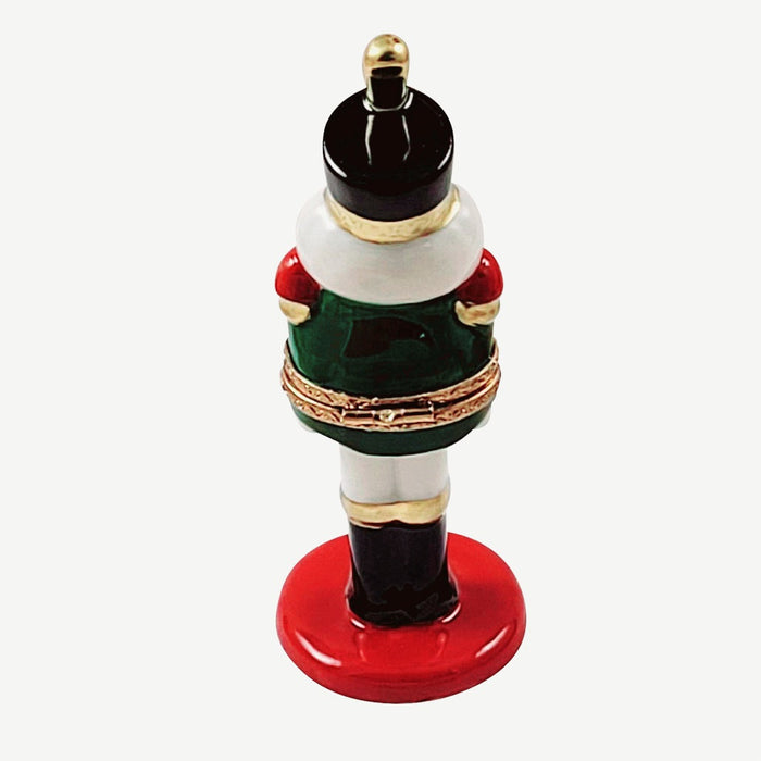 Red Nutcracker Limoges Box for Holiday Decor Porcelain Limoges nutcracker xmas theme French Trinket Box