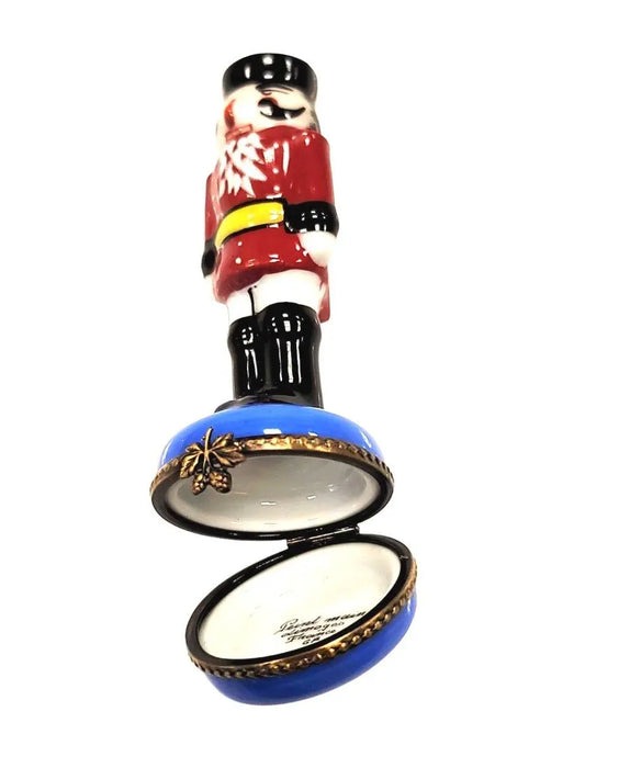 Red Nutcracker Limoges Box for Collectors Porcelain Limoges nutcracker French Trinket Box