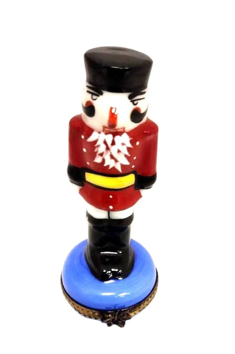 Red Nutcracker Limoges Box for Collectors Porcelain Limoges nutcracker French Trinket Box