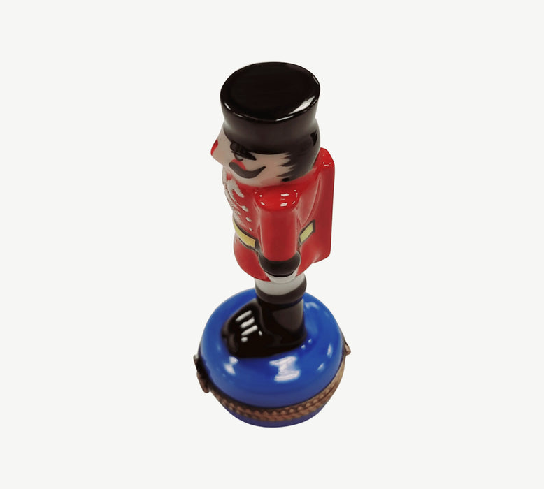 Red Nutcracker Limoges Box for Collectors Porcelain Limoges nutcracker French Trinket Box