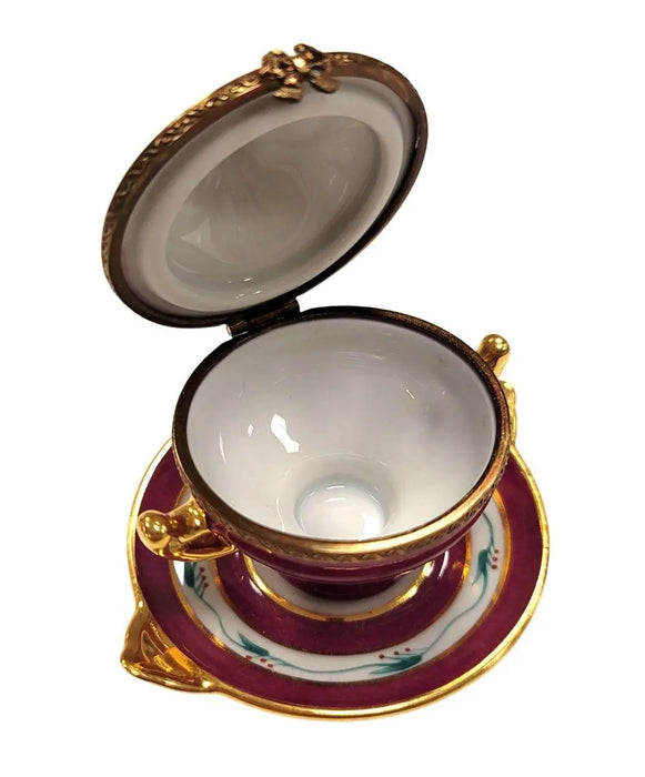 Red Soup Tureen Limoges Box for Collectors Porcelain Limoges China French Trinket Box