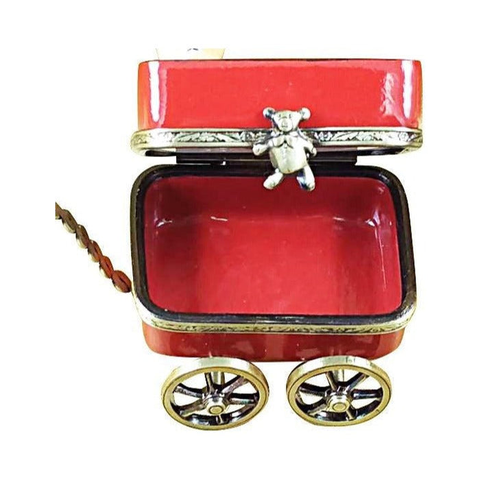 A thoughtful gift for Francophiles: the Red Wagon with Teddy Bear Limoges box