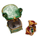 Removable Teddy Bear in Green Chair Limoges Box Porcelain Figurine-Teddy-CH3S185A