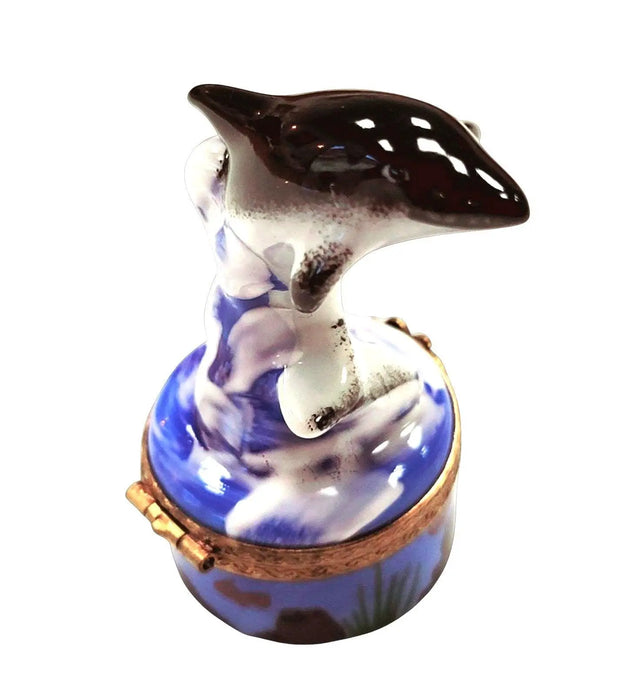 Dolphin Treasure Box for Collectors Porcelain Limoges fish ocean beach LIMOGES BOXES French Trinket Box