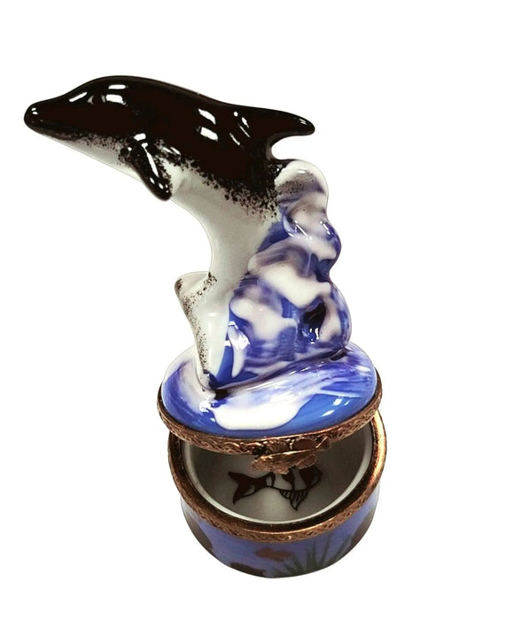 Dolphin Treasure Box for Collectors Porcelain Limoges fish ocean beach LIMOGES BOXES French Trinket Box