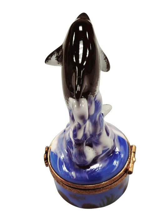 Dolphin Treasure Box for Collectors Porcelain Limoges fish ocean beach LIMOGES BOXES French Trinket Box