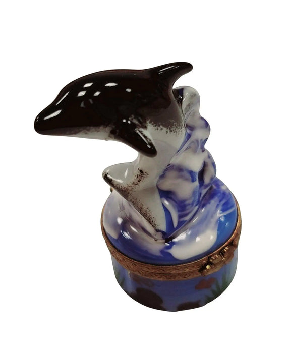 Dolphin Treasure Box for Collectors Porcelain Limoges fish ocean beach LIMOGES BOXES French Trinket Box
