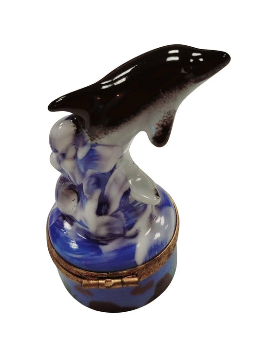 Dolphin Treasure Box for Collectors Porcelain Limoges fish ocean beach LIMOGES BOXES French Trinket Box