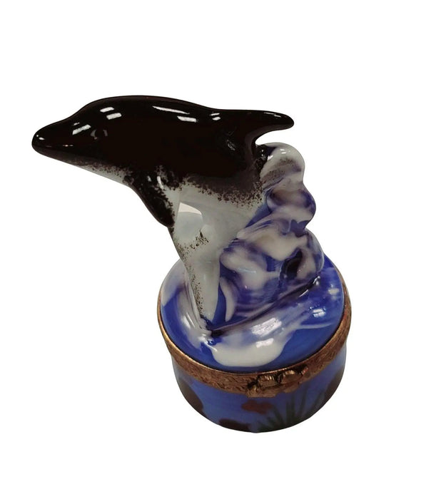 Dolphin Treasure Box for Collectors Porcelain Limoges fish ocean beach LIMOGES BOXES French Trinket Box